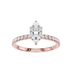 Marquise Cut Pavé Lab Diamond Engagement Ring