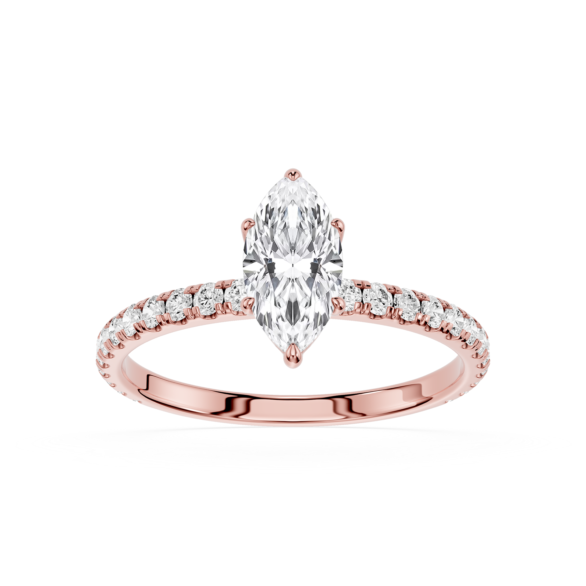 Marquise Cut Pavé Lab Diamond Engagement Ring