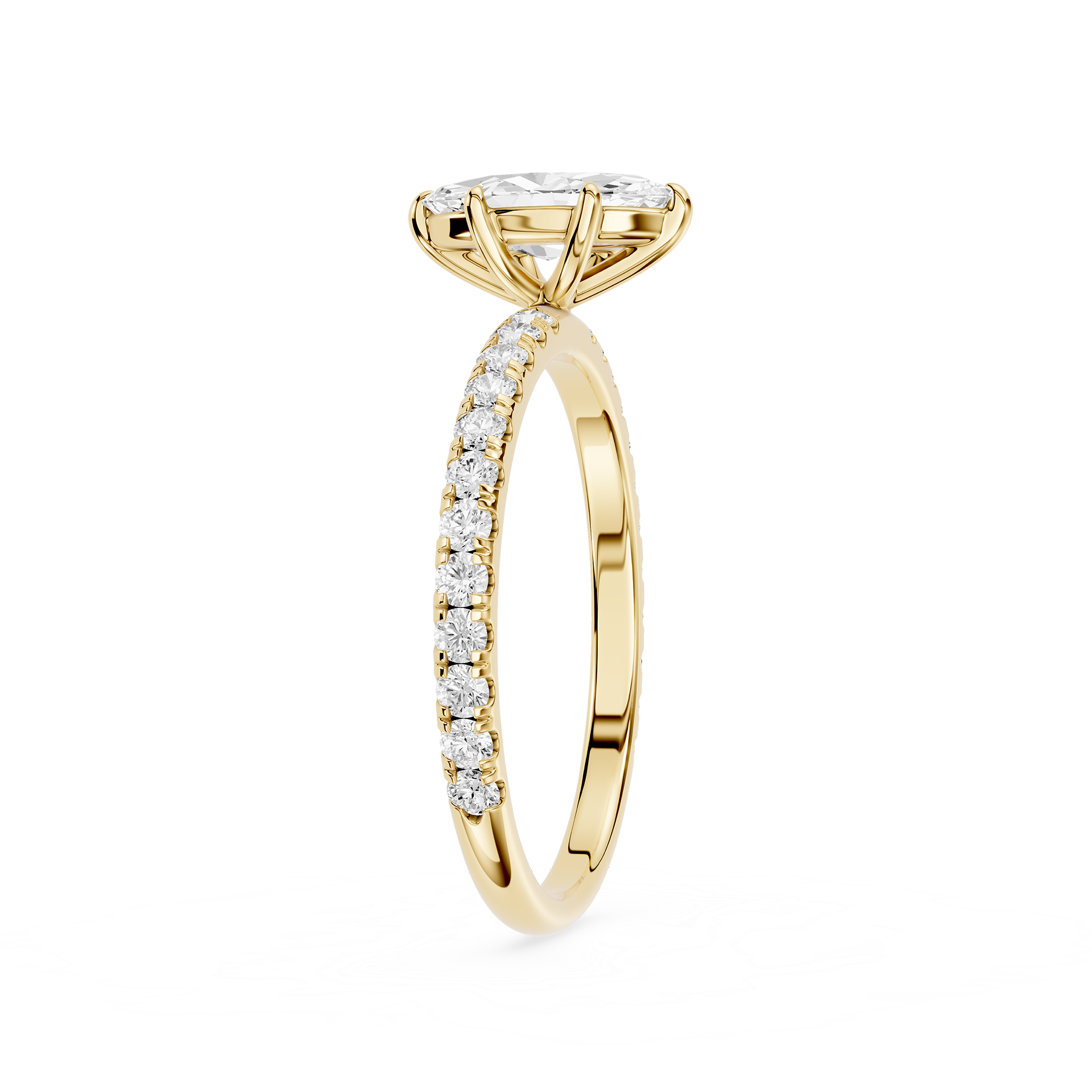 Marquise Cut Pavé Lab Diamond Engagement Ring