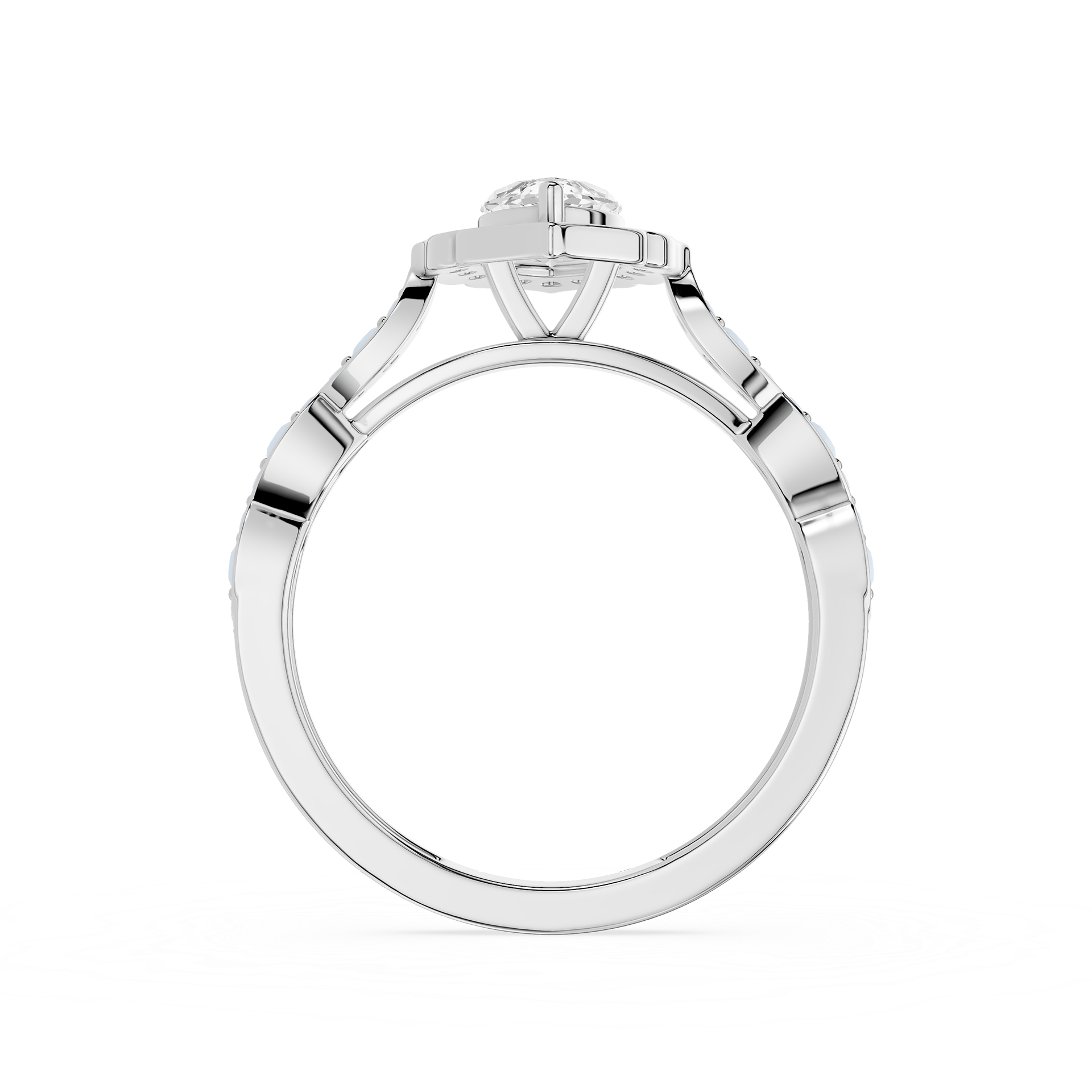 Marquise Halo Lab Diamond Engagement Ring