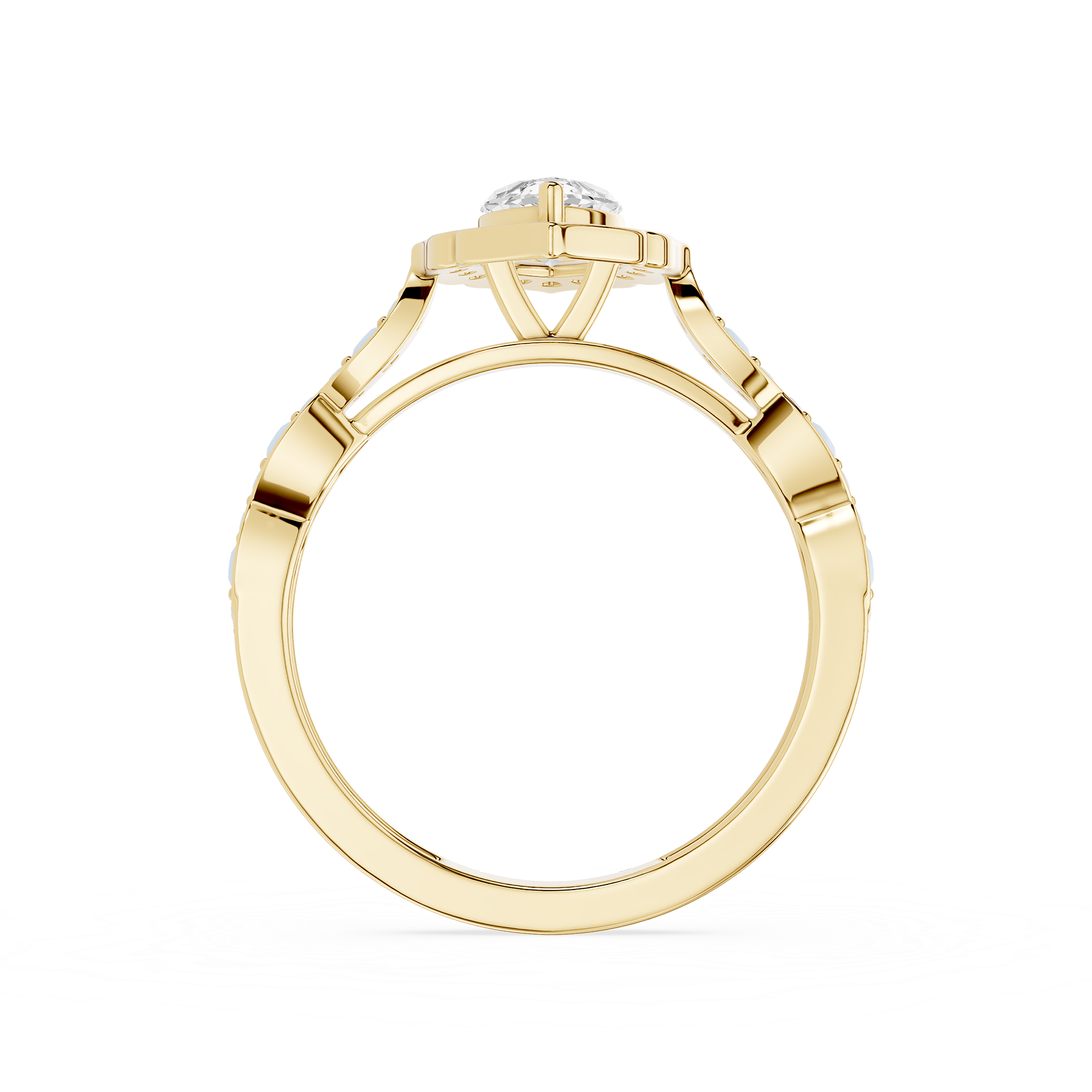 Marquise Halo Lab Diamond Engagement Ring