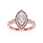 Marquise Halo Lab Diamond Engagement Ring