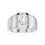 Emerald Cut Lab Diamond Signet Ring