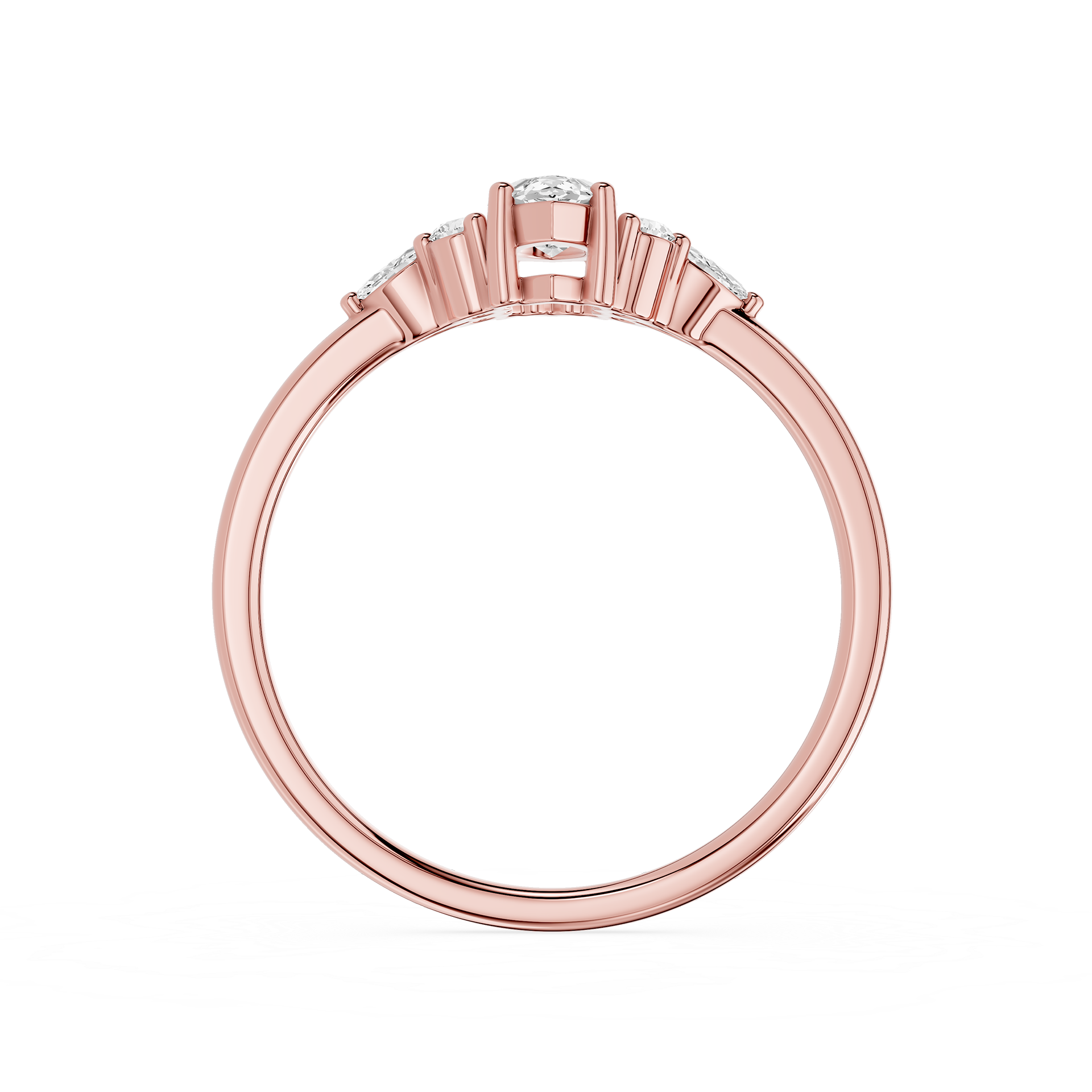 Marquise Cluster Lab Diamond Engagement Ring