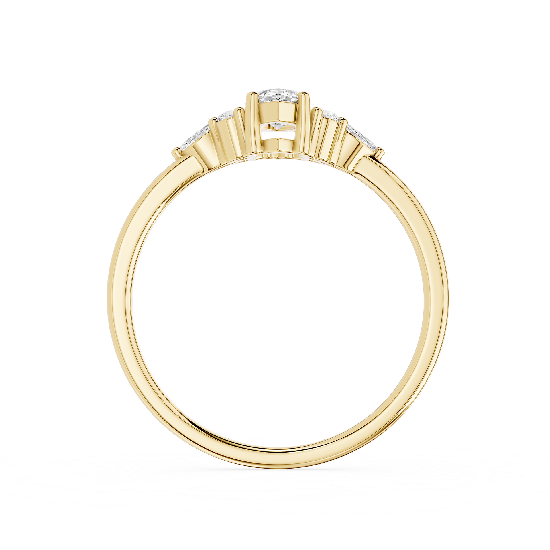 Marquise Cluster Lab Diamond Engagement Ring
