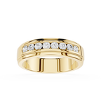 Round Diamond Channel Set Wedding Band