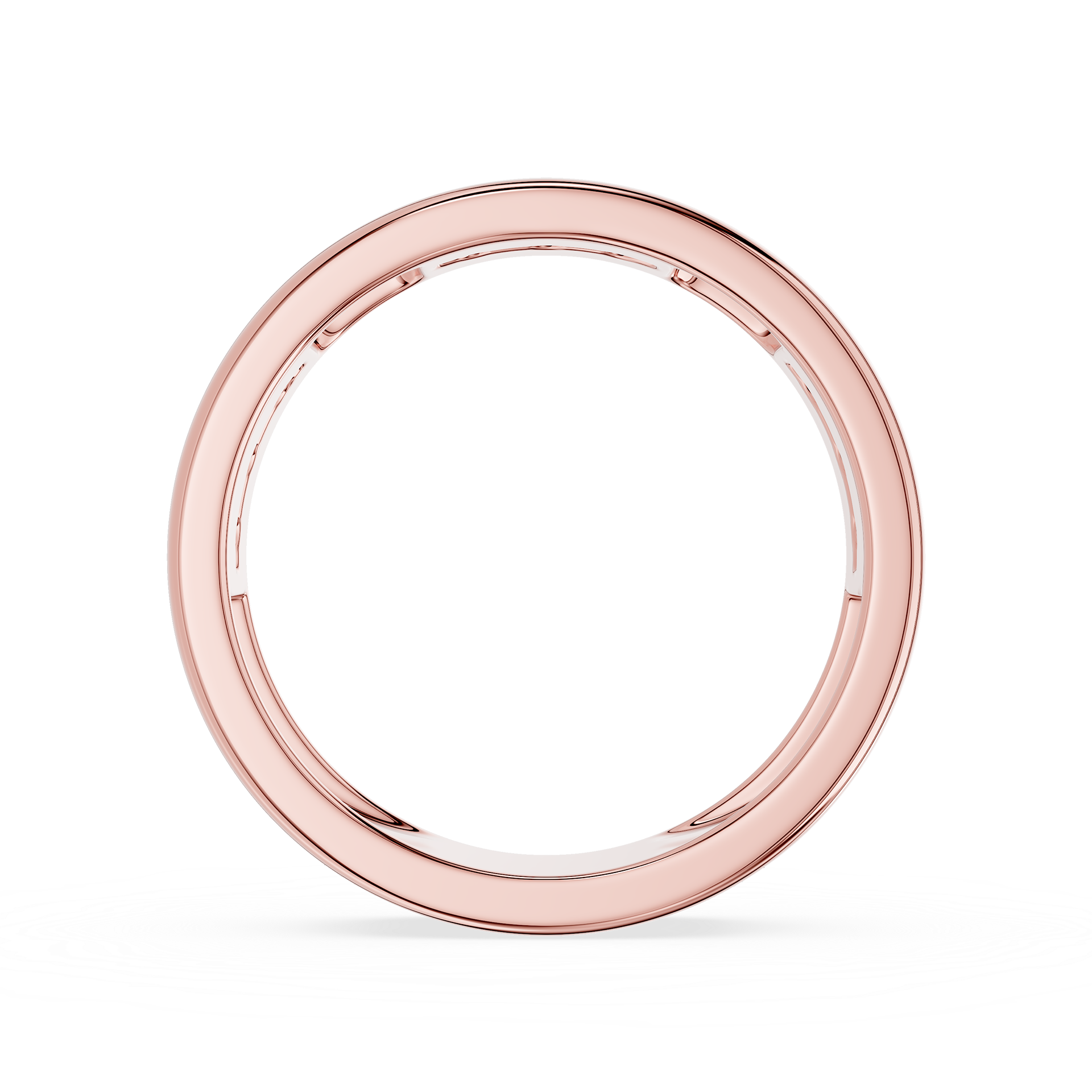 Round Diamond Flush Set Wedding Band