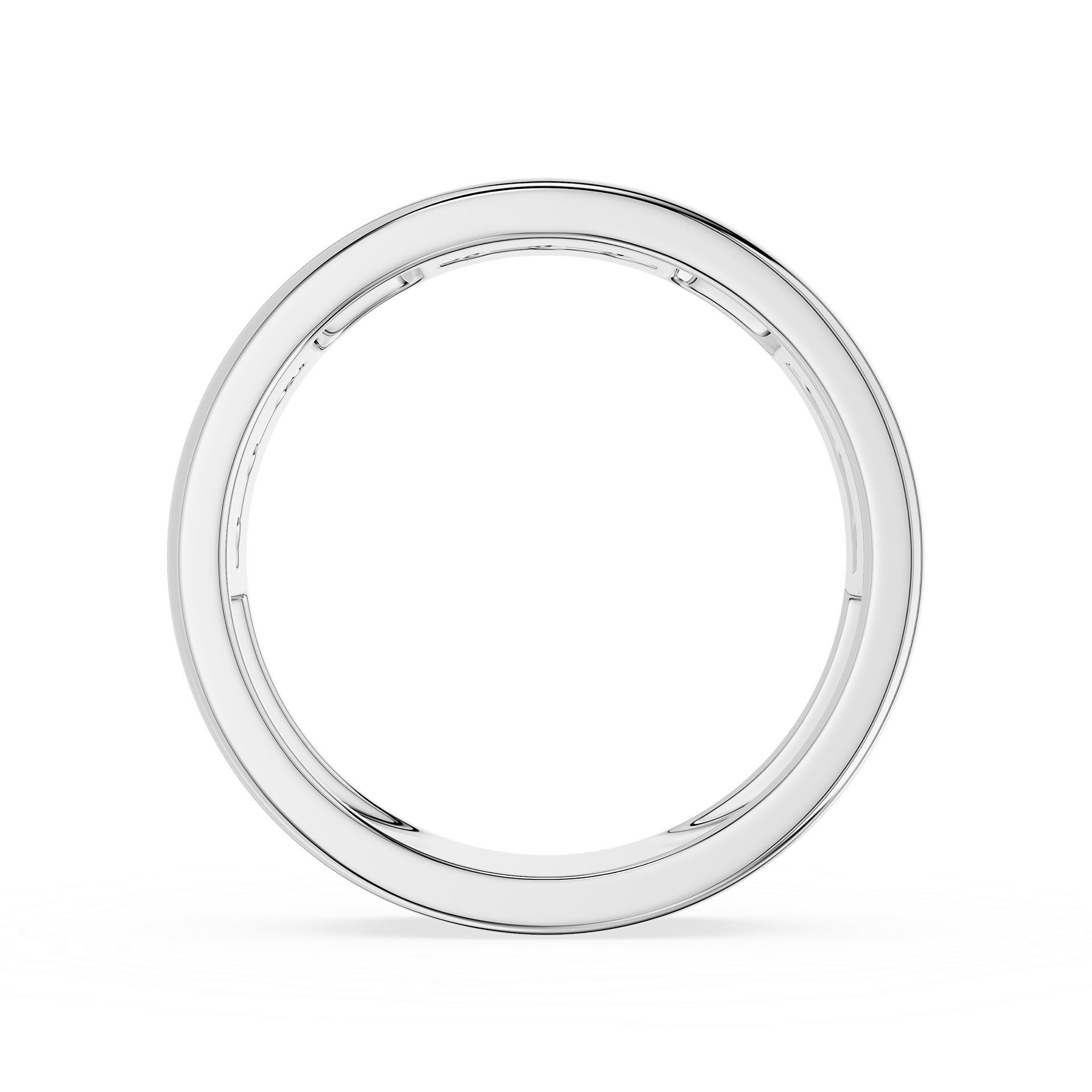 Round Diamond Flush Set Wedding Band