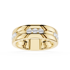 Round Diamond Flush Set Wedding Band