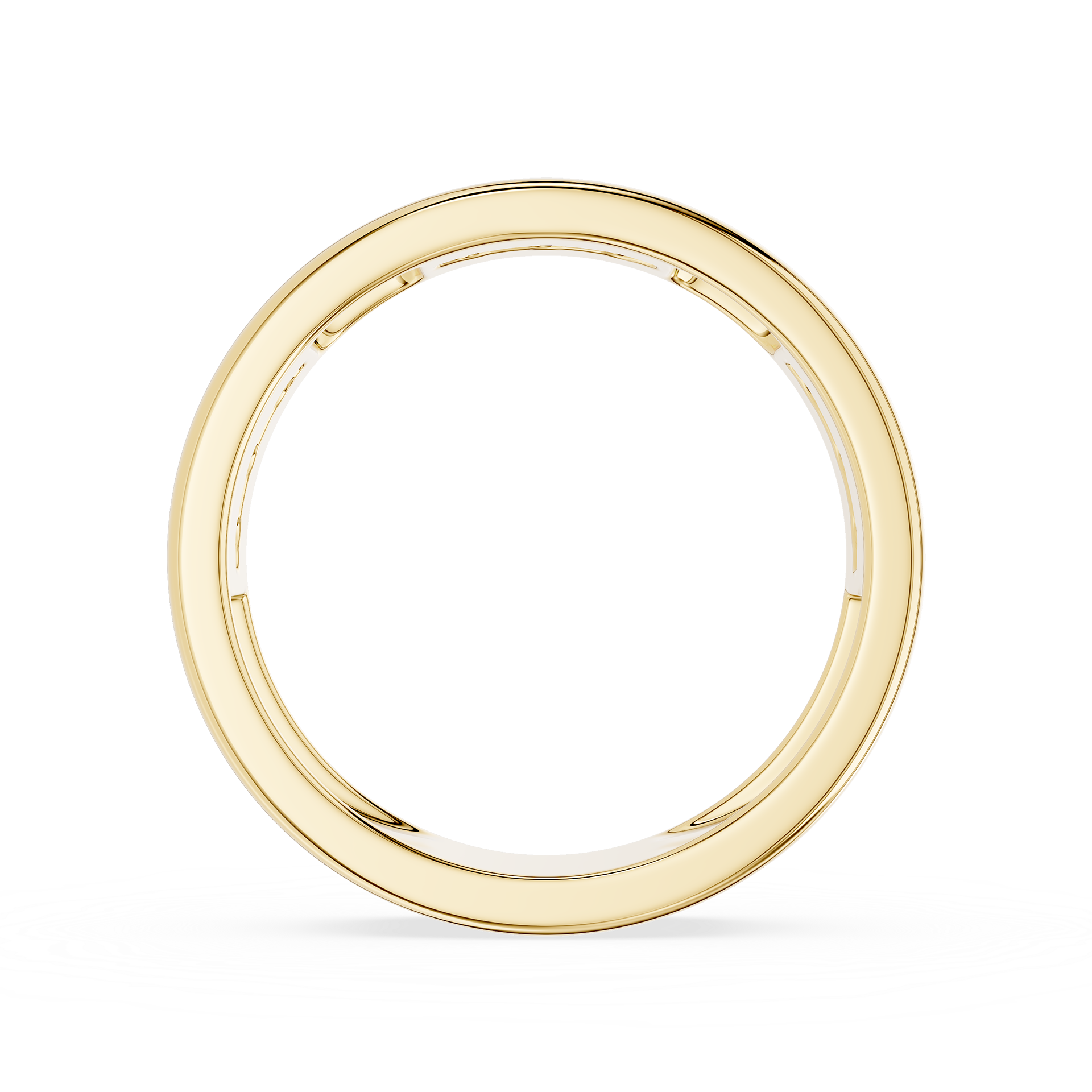 Round Diamond Flush Set Wedding Band