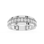 Round Diamond Milgrain Channel Set Band