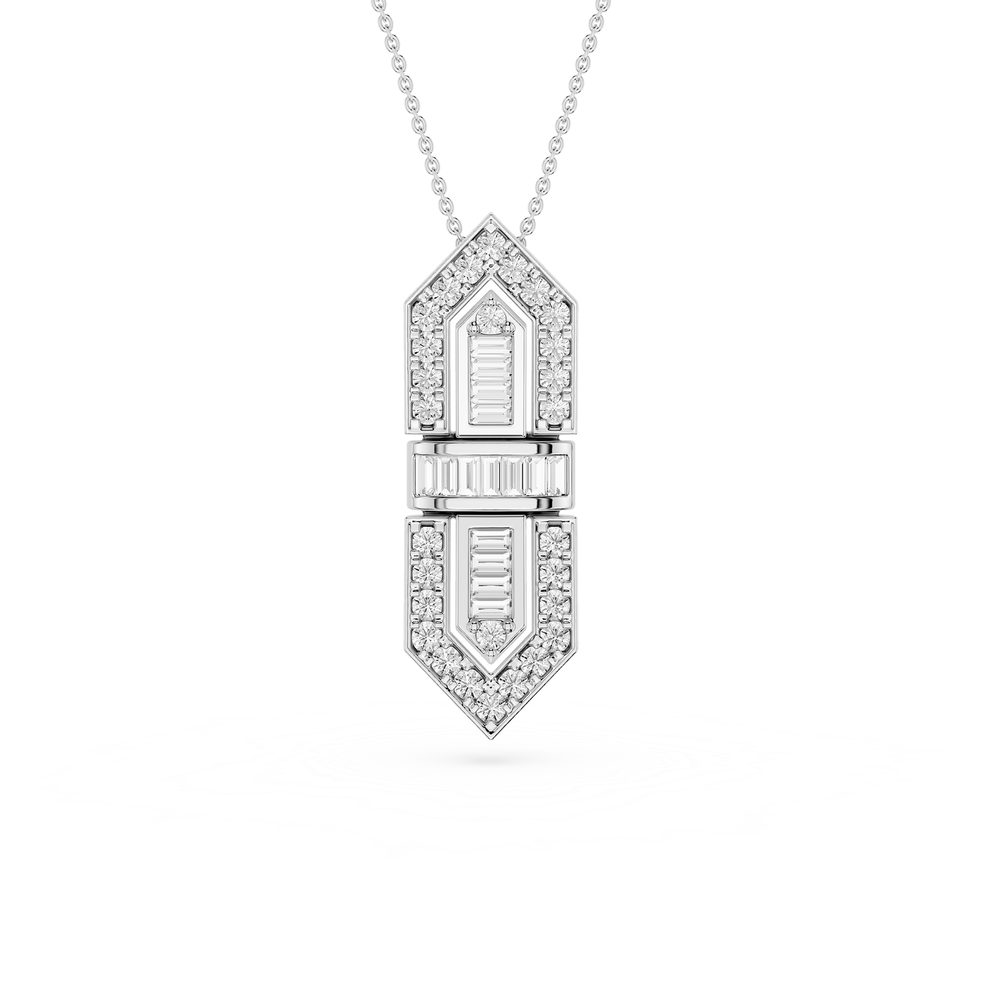 Baguette Lab Grown Diamond Statement Pendant