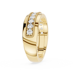 Round Diamond Milgrain Channel Set Band