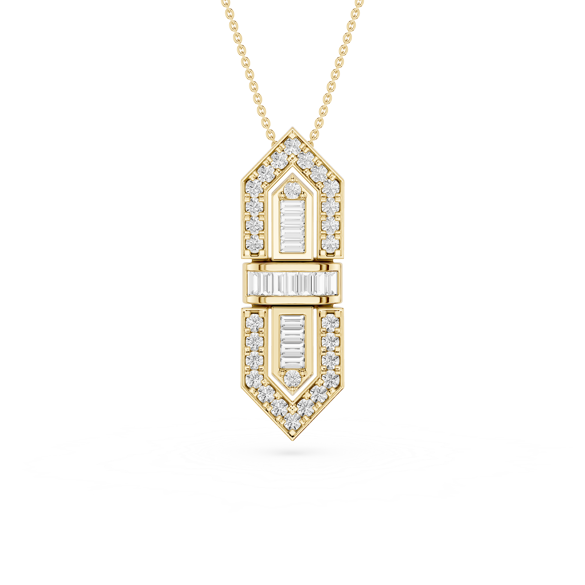 Baguette Lab Grown Diamond Statement Pendant