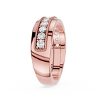 Round Diamond Milgrain Channel Set Band
