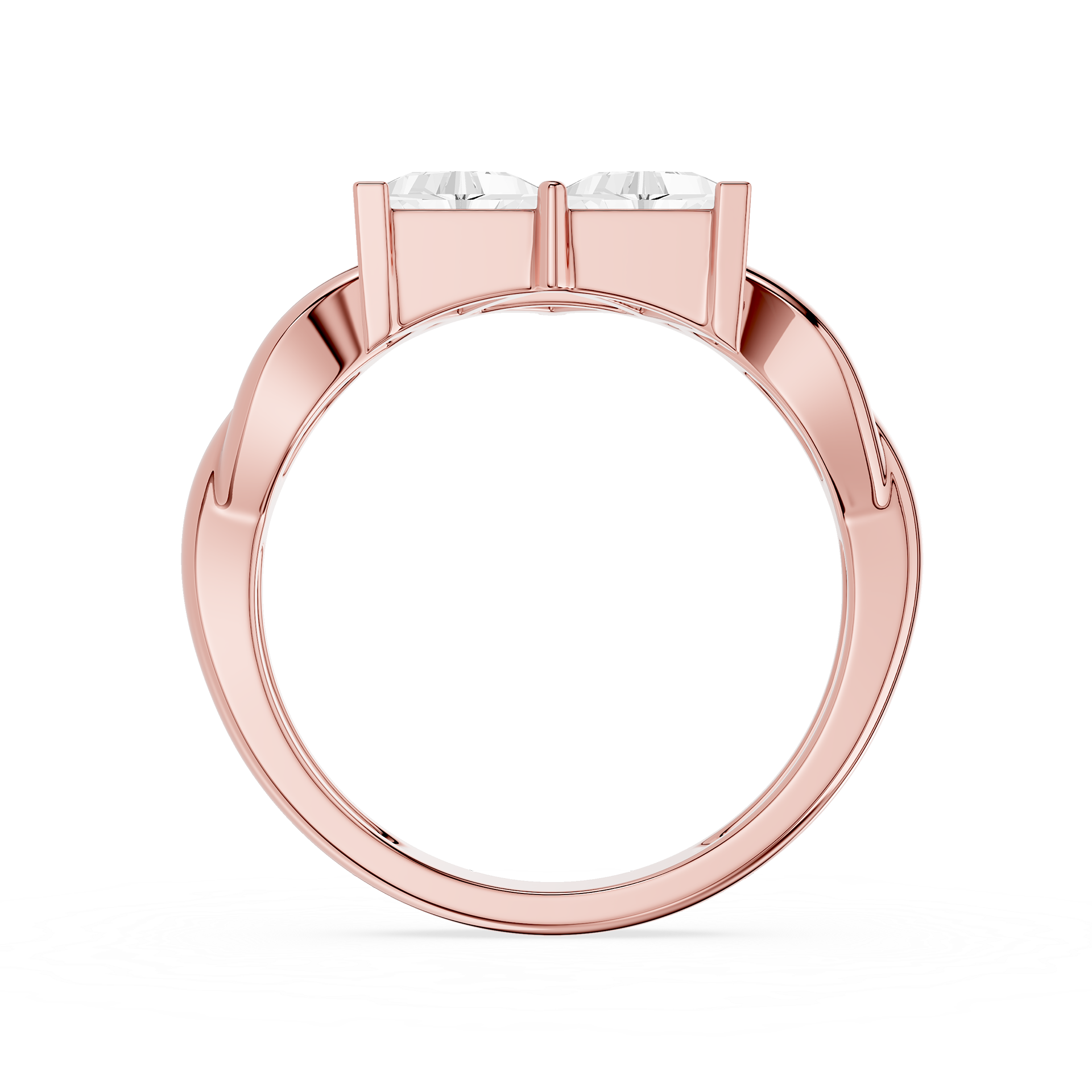 Trillion Cut Diamond Geometric Statement Ring