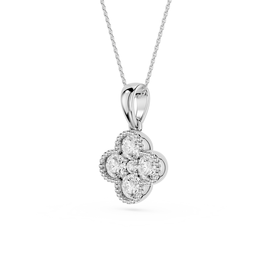 Lab Grown Diamond Clover Pendant for Women