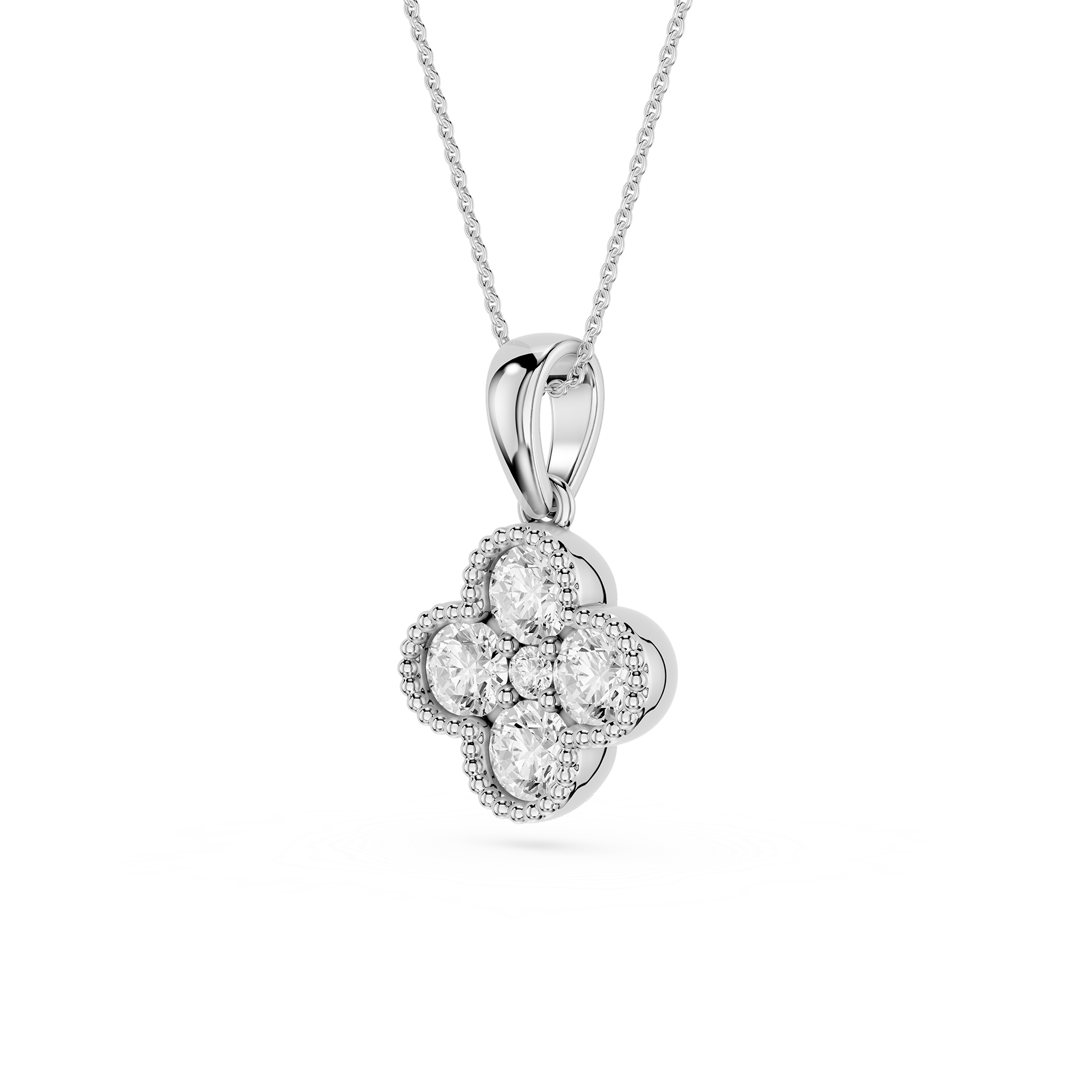 Lab Grown Diamond Clover Pendant for Women