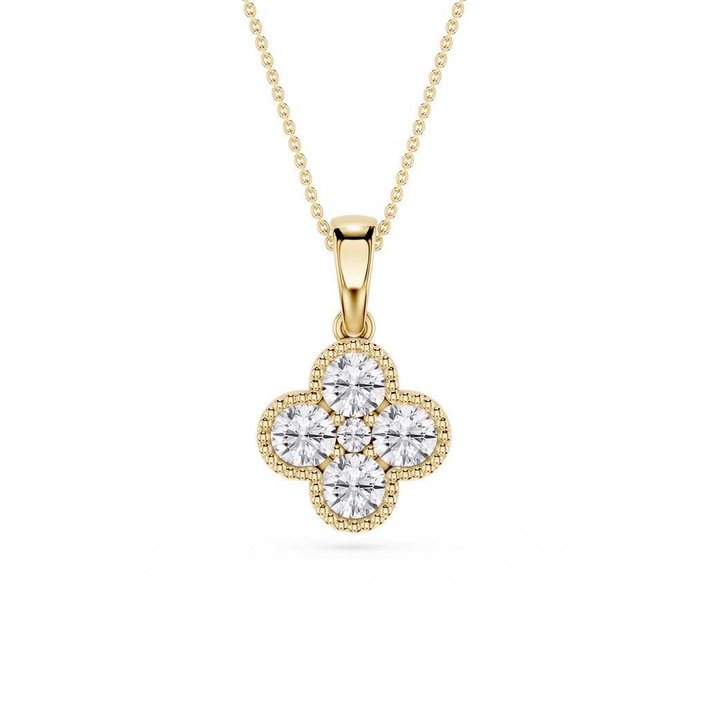 Lab Grown Diamond Clover Pendant for Women