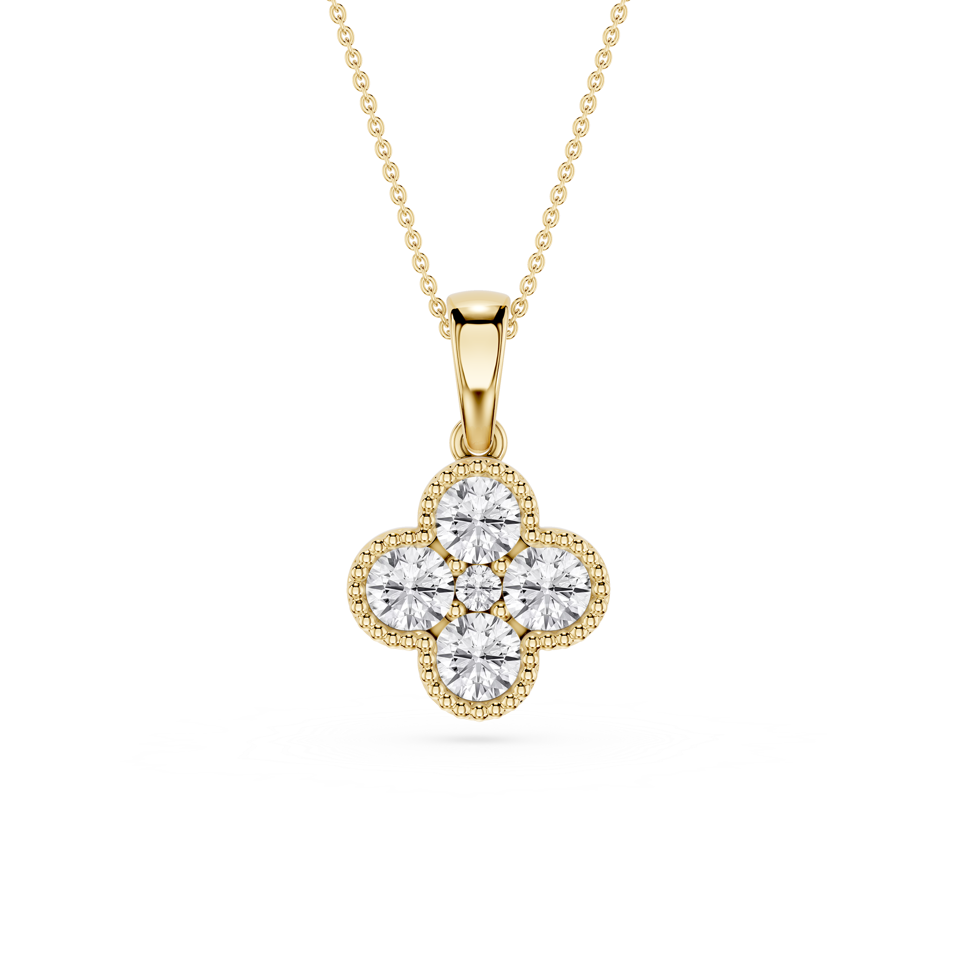 Lab Grown Diamond Clover Pendant for Women