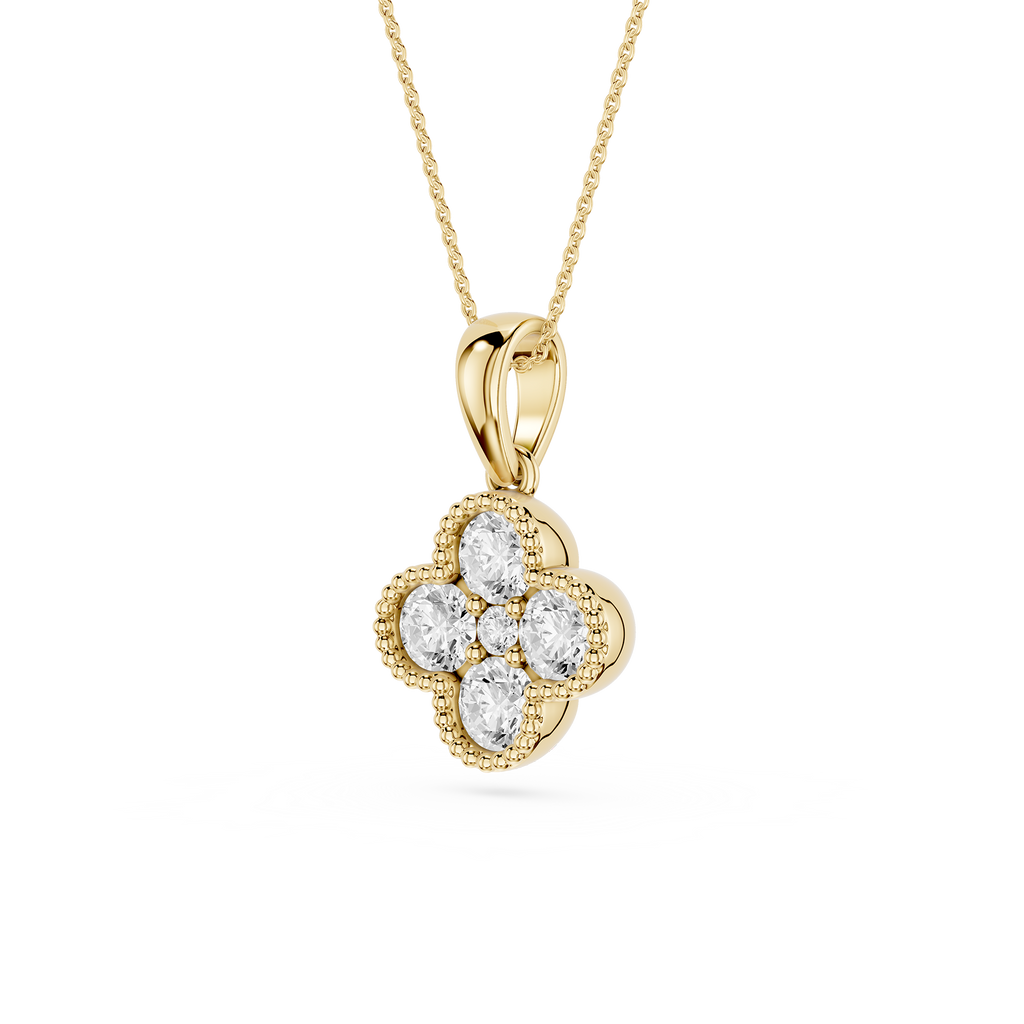 Lab Grown Diamond Clover Pendant for Women