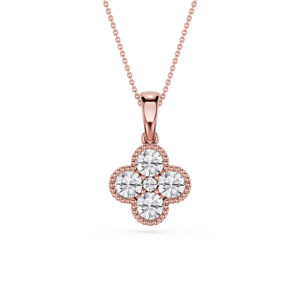 Lab Grown Diamond Clover Pendant for Women