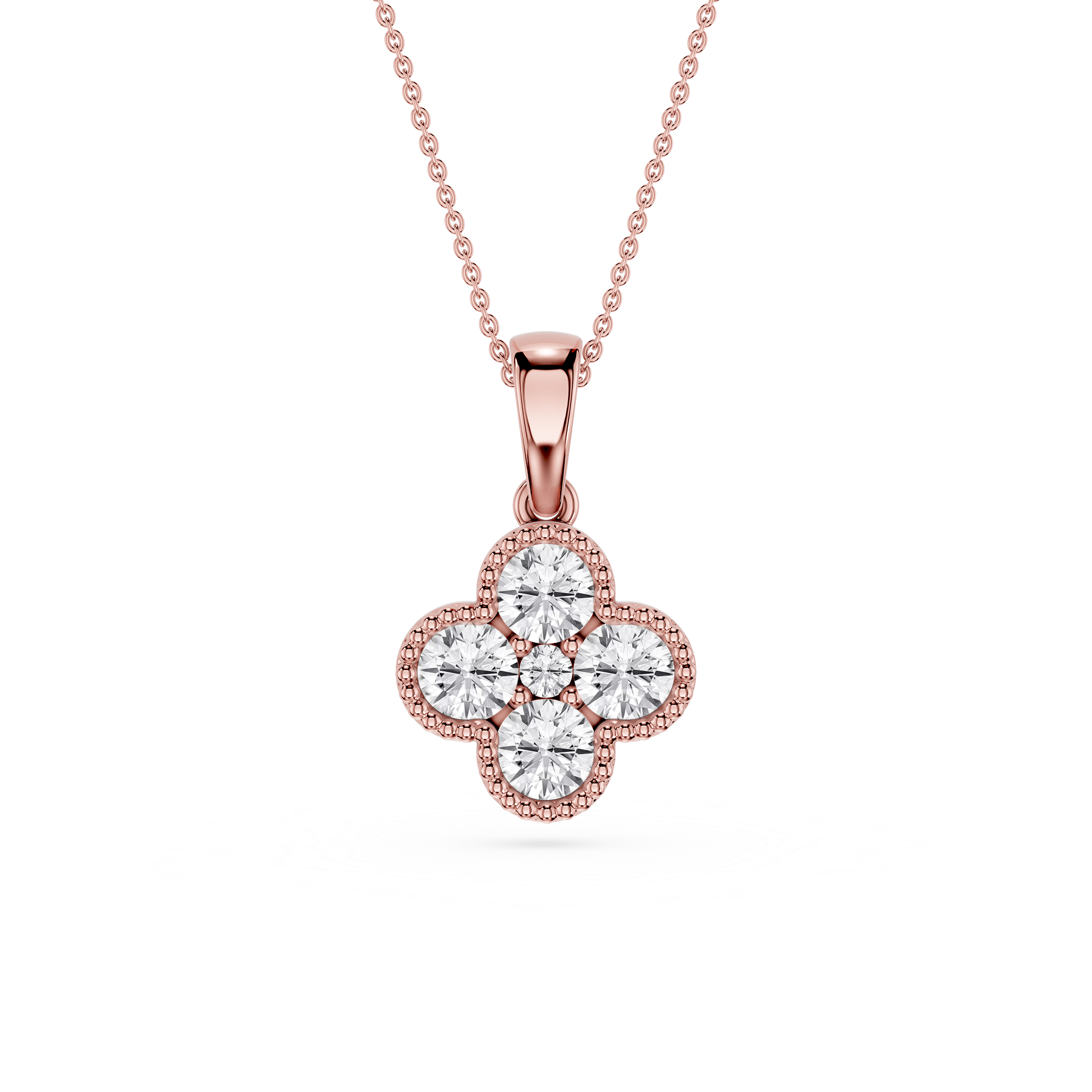 Lab Grown Diamond Clover Pendant for Women