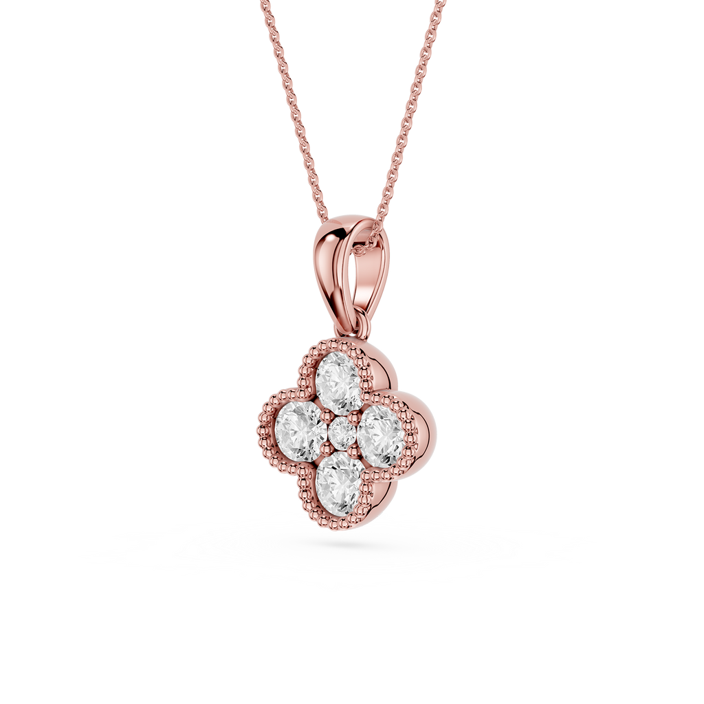 Lab Grown Diamond Clover Pendant for Women