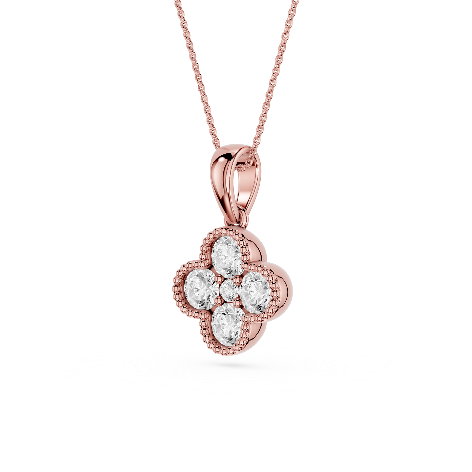 Lab Grown Diamond Clover Pendant for Women