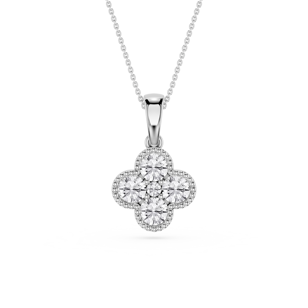 Lab Grown Diamond Clover Pendant for Women