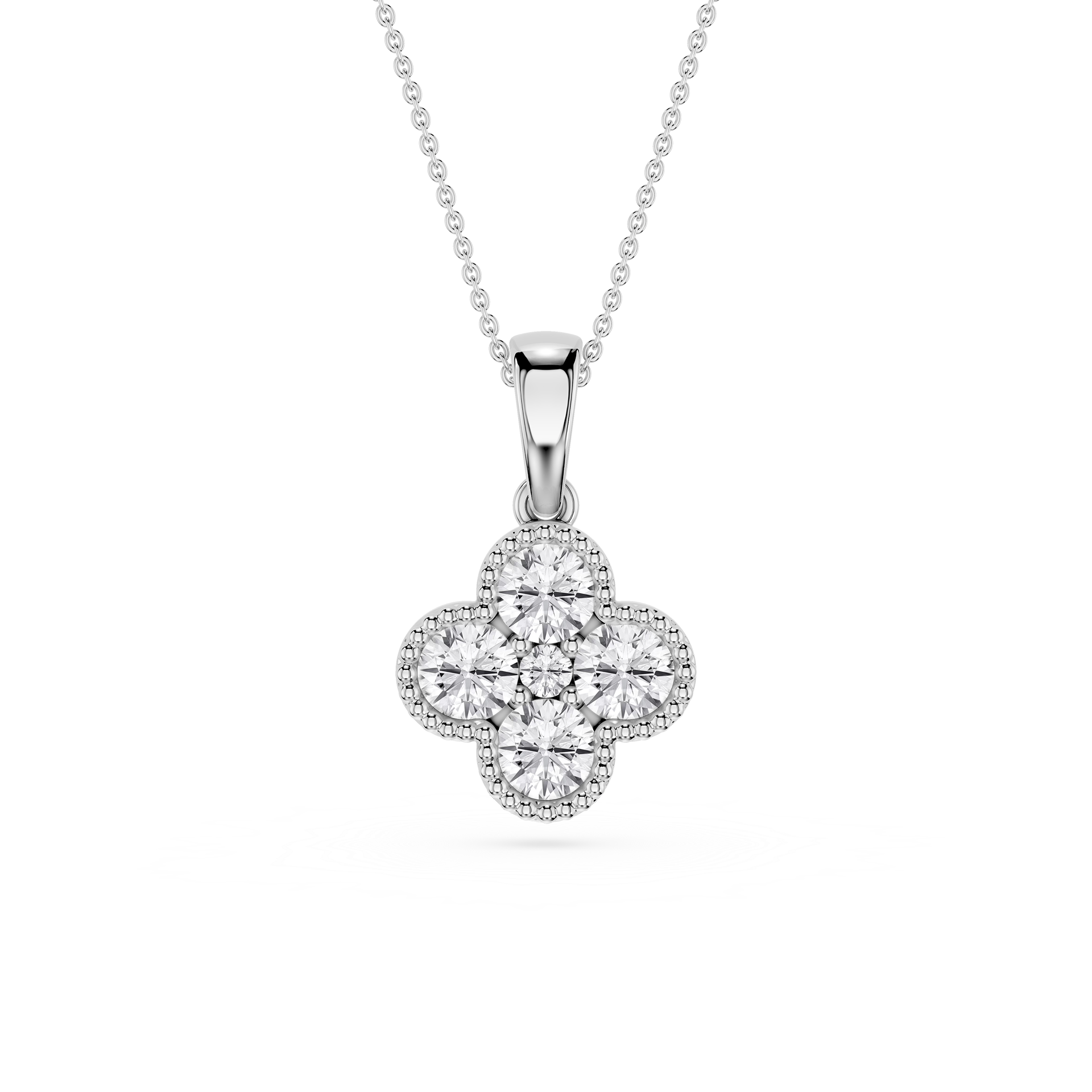 Lab Grown Diamond Clover Pendant for Women