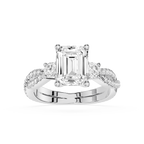 Emerald Cut Three Stone Lab Grown Diamond Ring