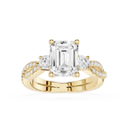 Emerald Cut Three Stone Lab Grown Diamond Ring