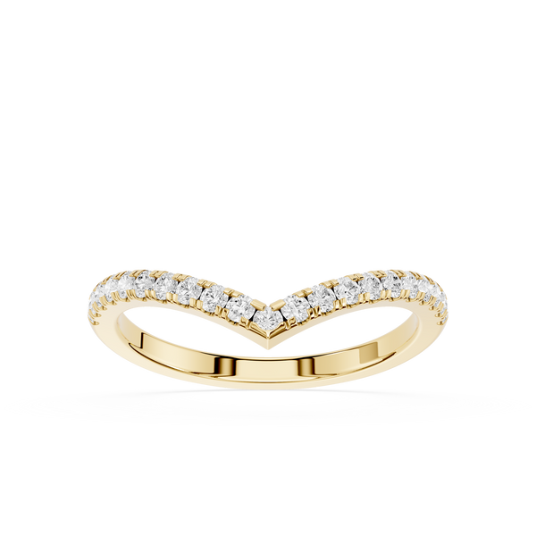 Chevron Lab Grown Diamond Wedding Band