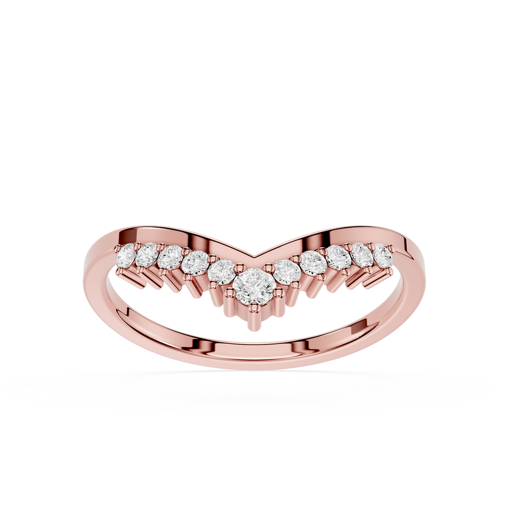 Graduated Chevron Lab Grown Diamond Wedding Band