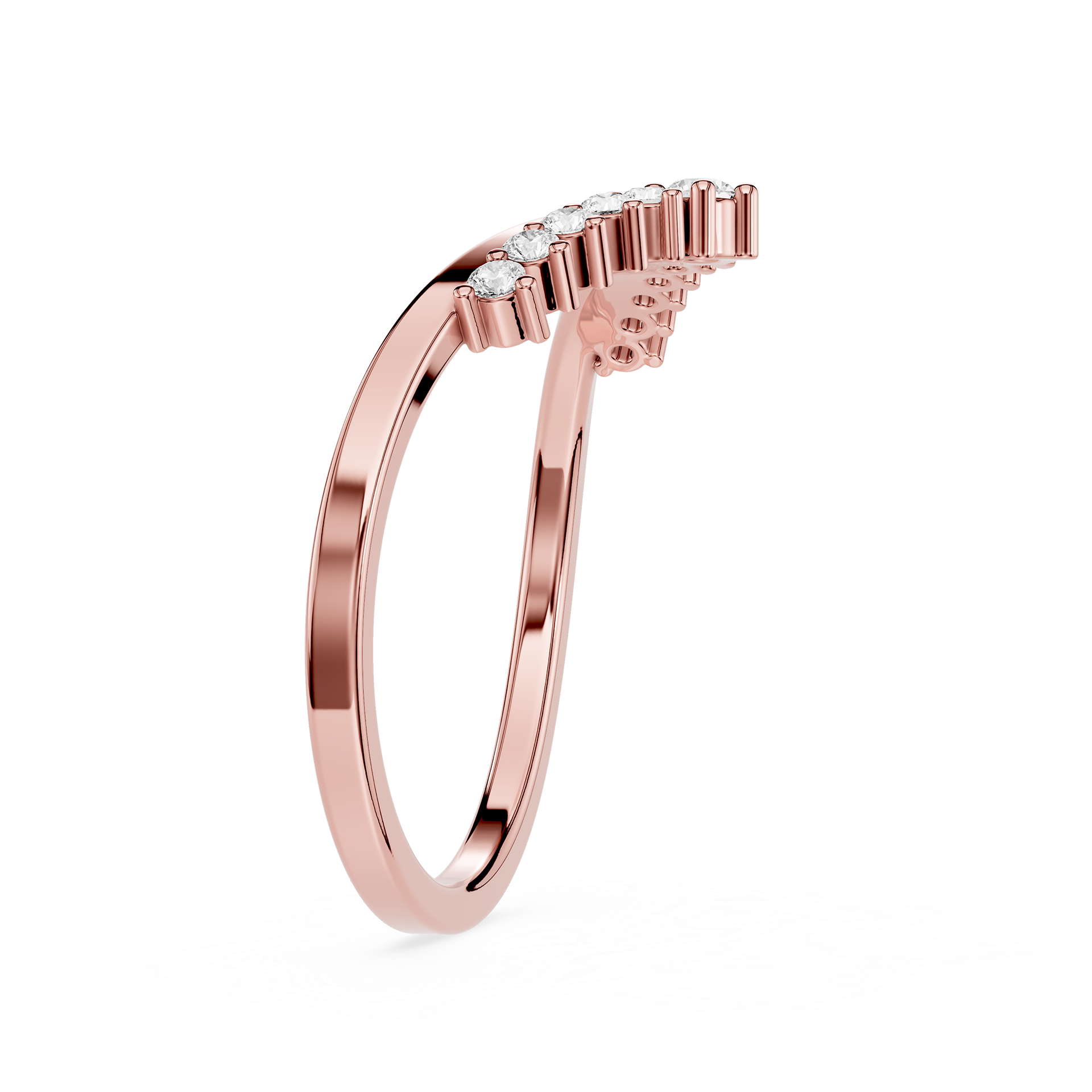 Graduated Chevron Lab Grown Diamond Wedding Band