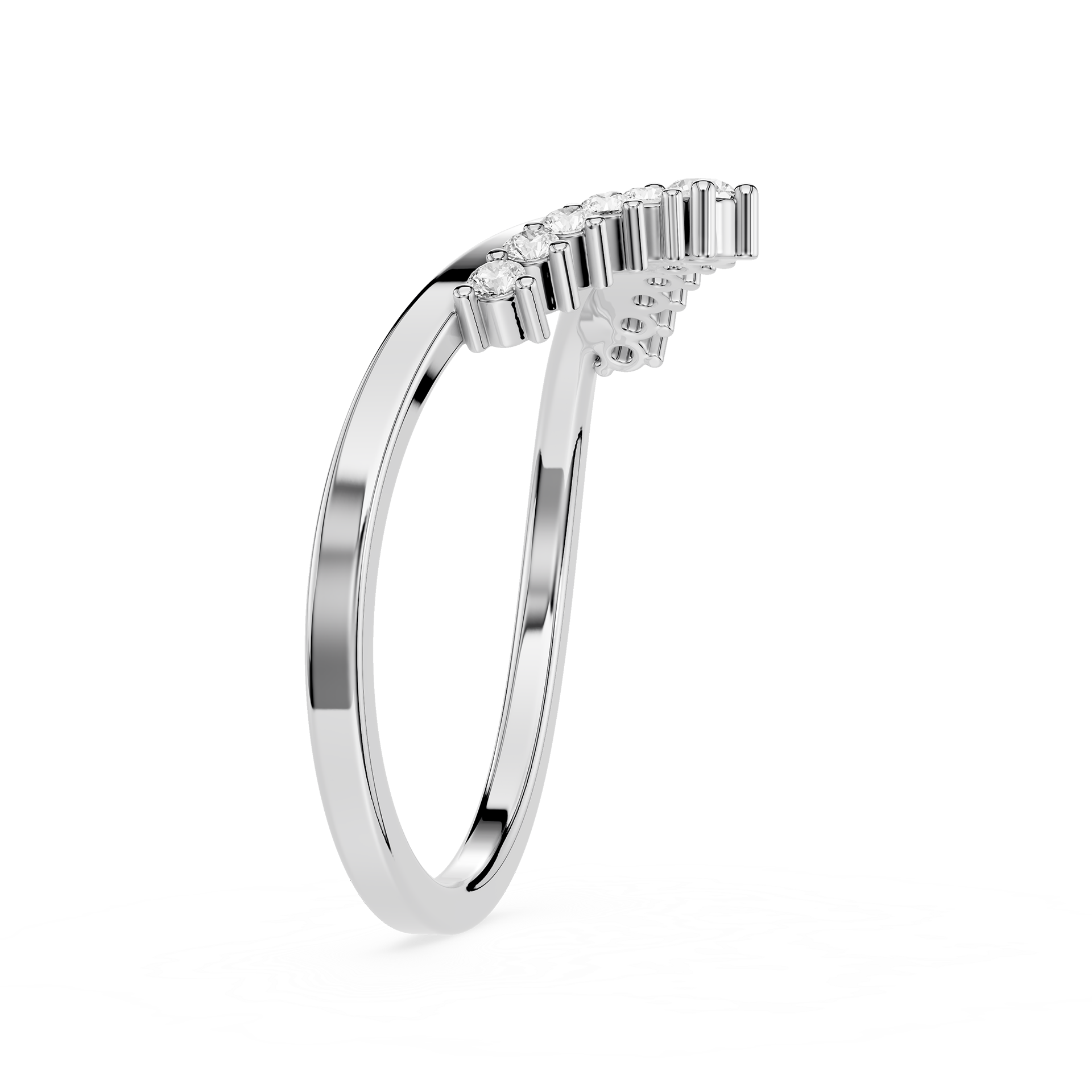 Graduated Chevron Lab Grown Diamond Wedding Band