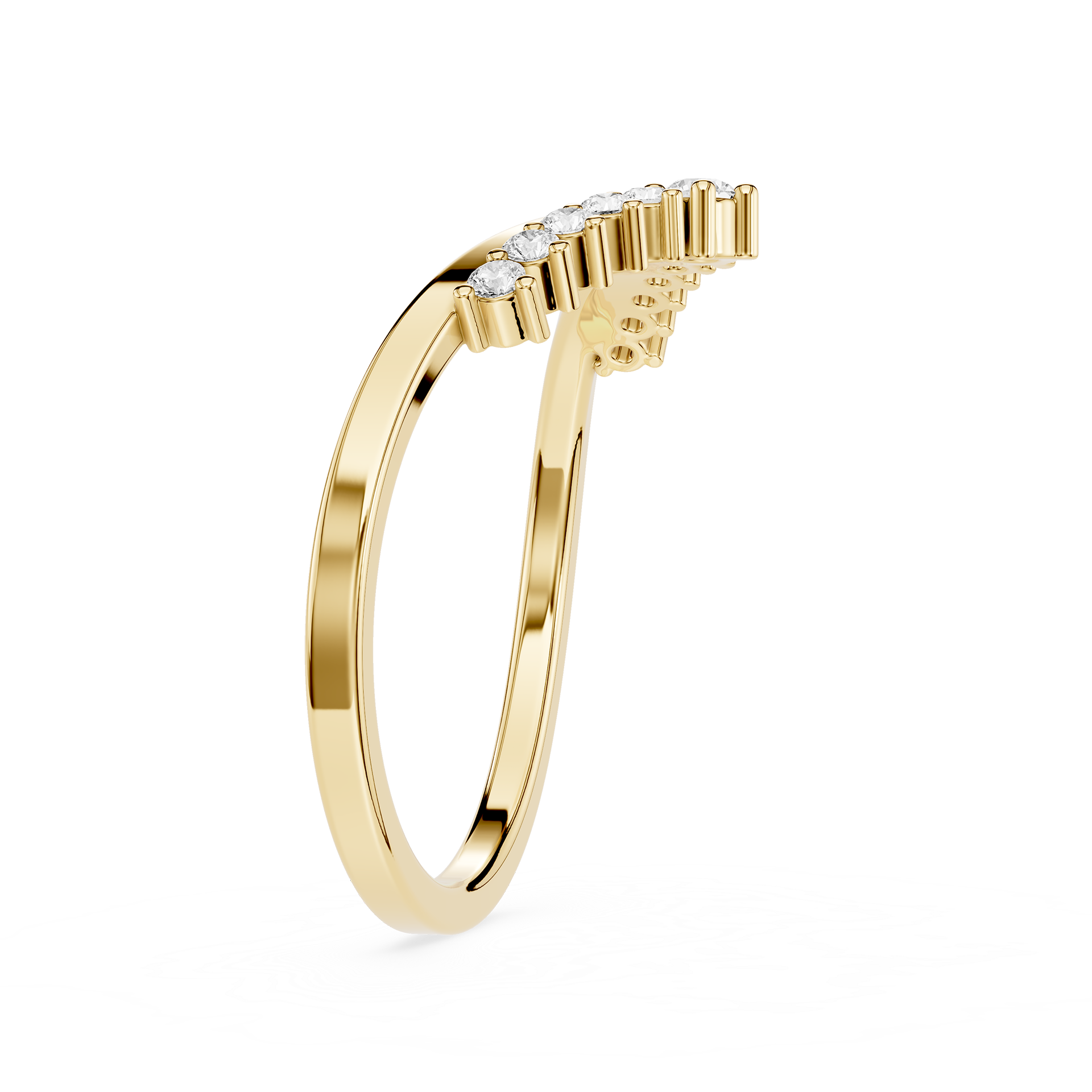 Graduated Chevron Lab Grown Diamond Wedding Band