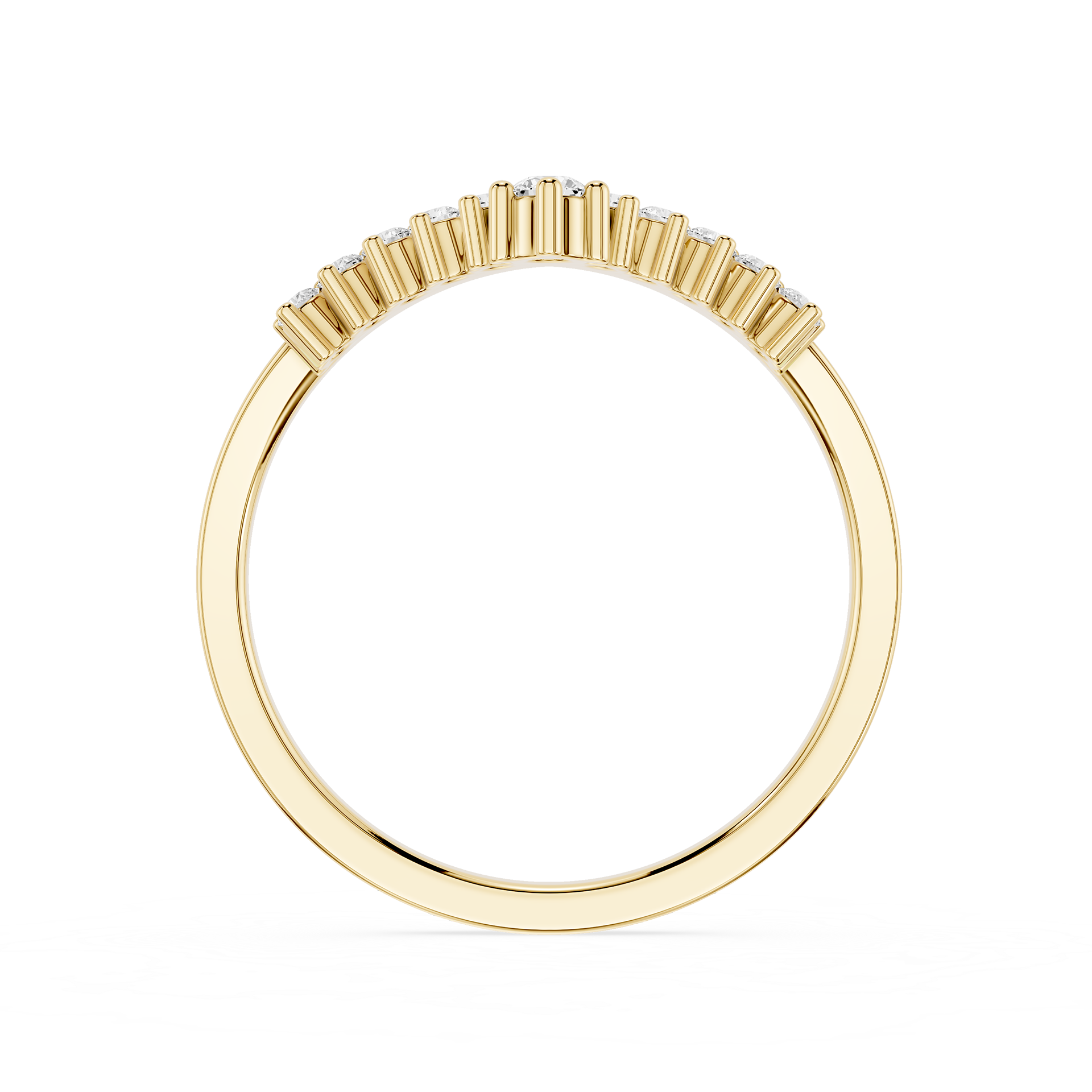 Graduated Chevron Lab Grown Diamond Wedding Band