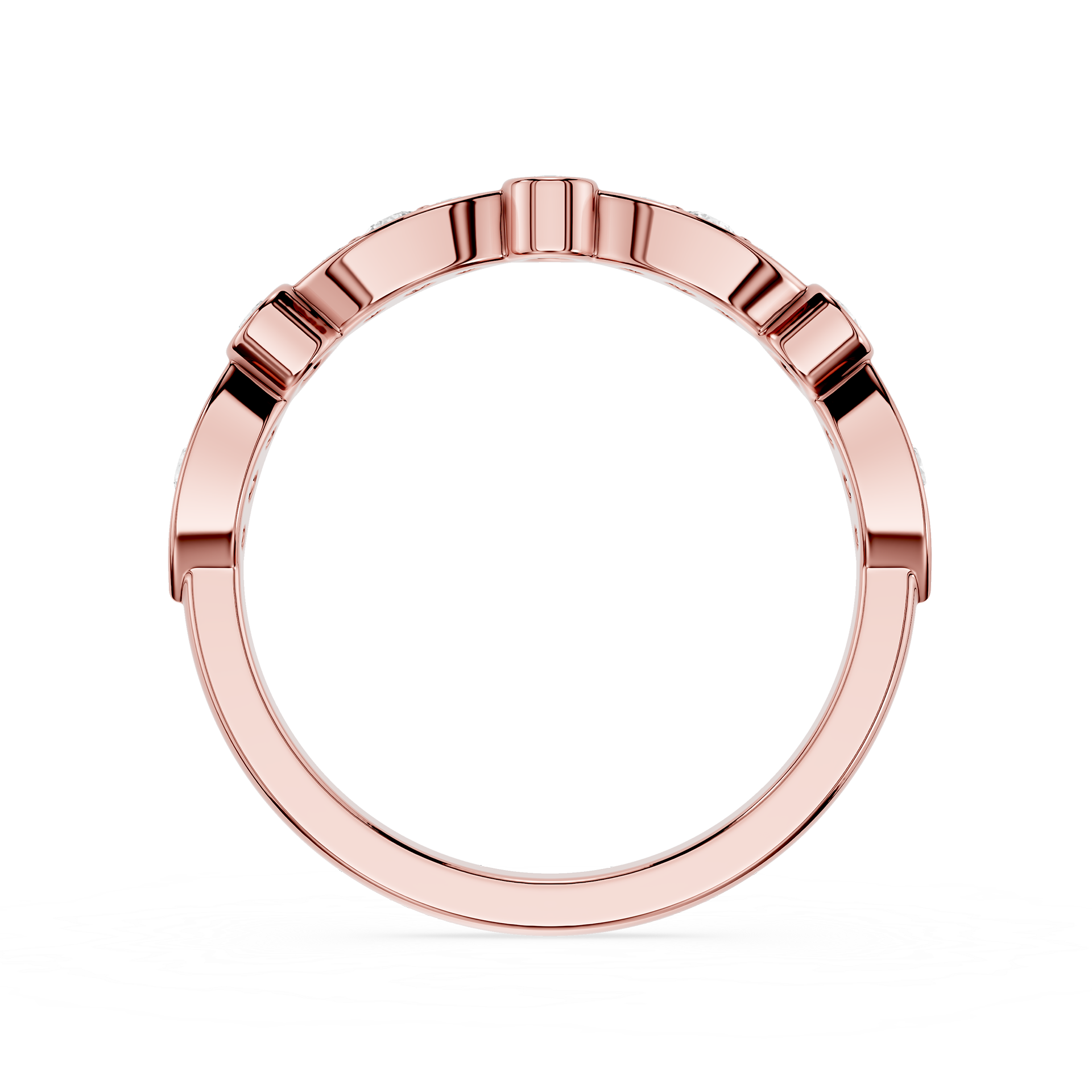 Round Cut Lab Grown Diamond Marquise Wedding Band