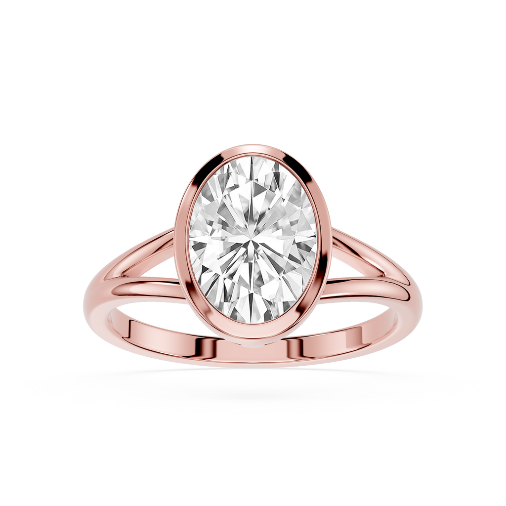 Oval Cluster Lab Grown Diamond Engagement Ring