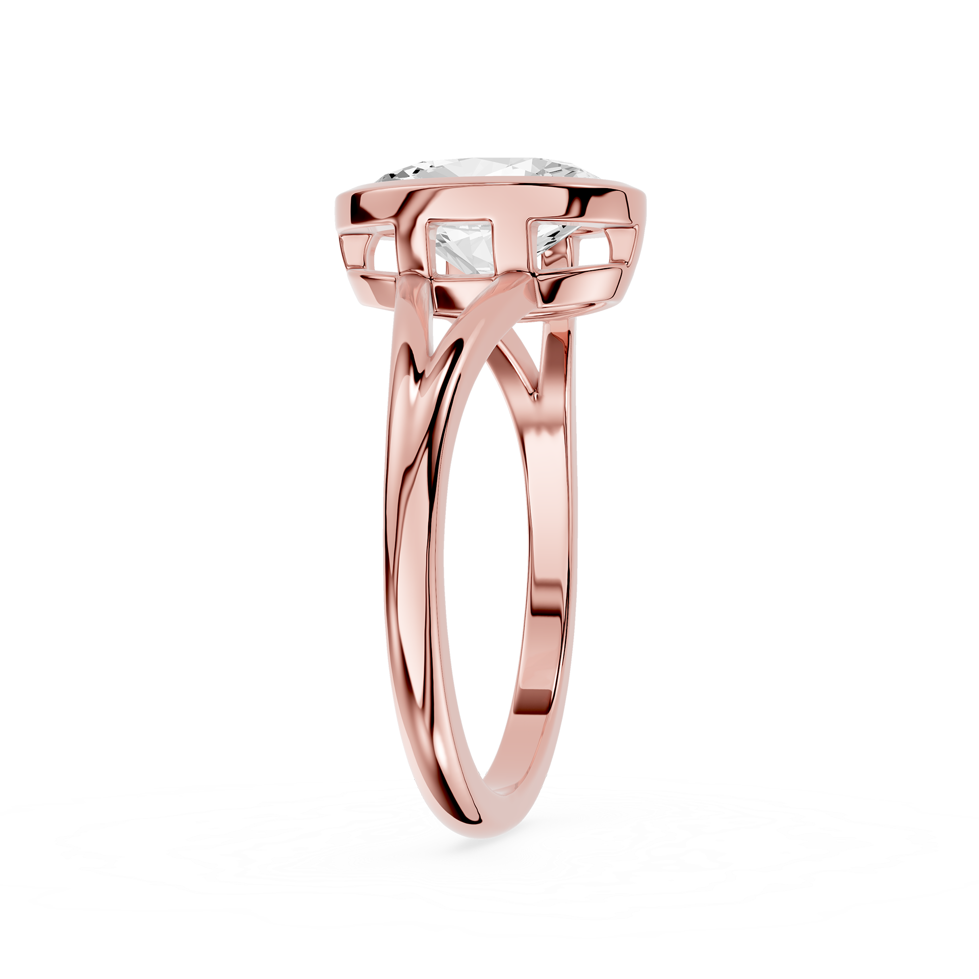 Oval Cluster Lab Grown Diamond Engagement Ring