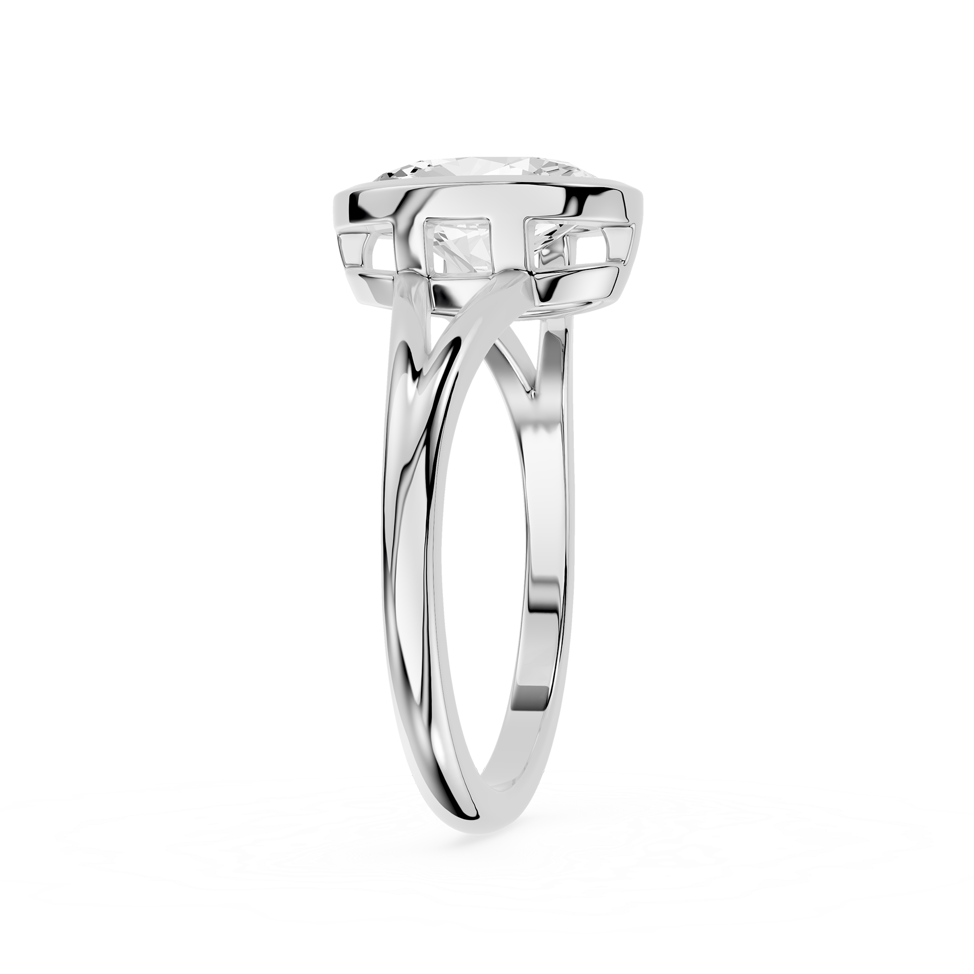 Oval Cluster Lab Grown Diamond Engagement Ring