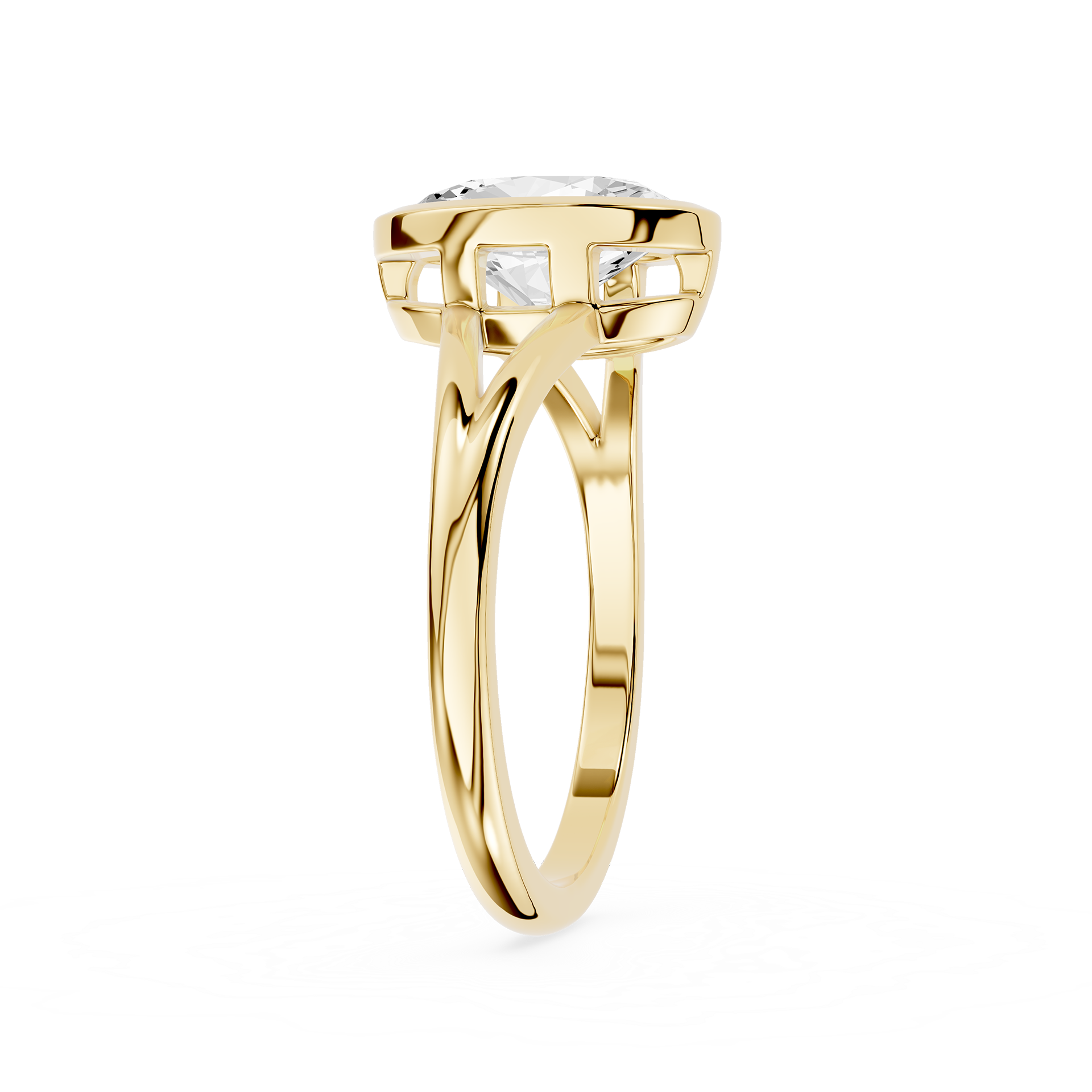 Oval Cluster Lab Grown Diamond Engagement Ring