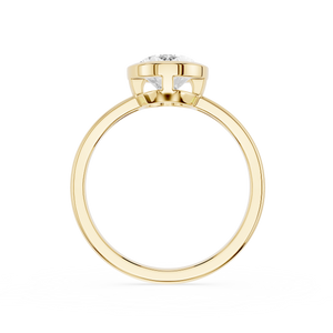 Oval Cut Lab Grown Diamond Bezel Engagement Ring