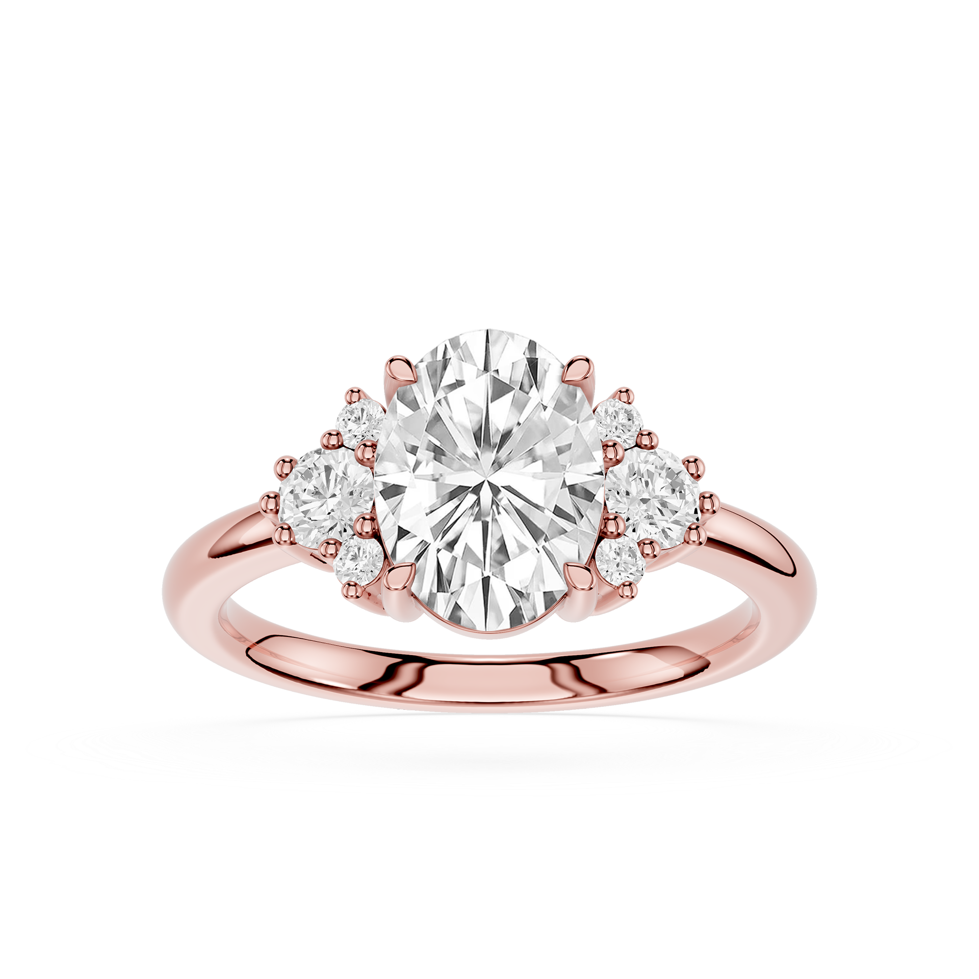 Oval Cluster Lab Grown Diamond Engagement Ring