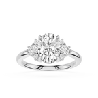 Oval Cluster Lab Grown Diamond Engagement Ring