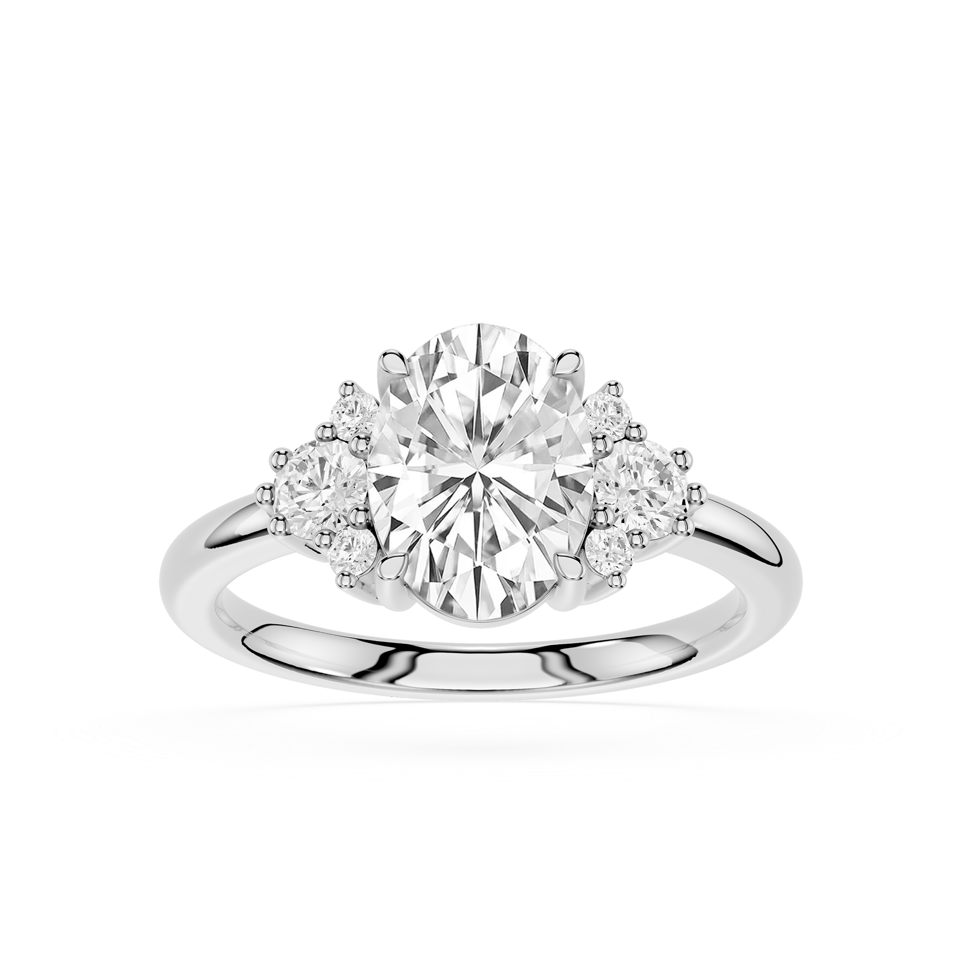 Oval Cluster Lab Grown Diamond Engagement Ring