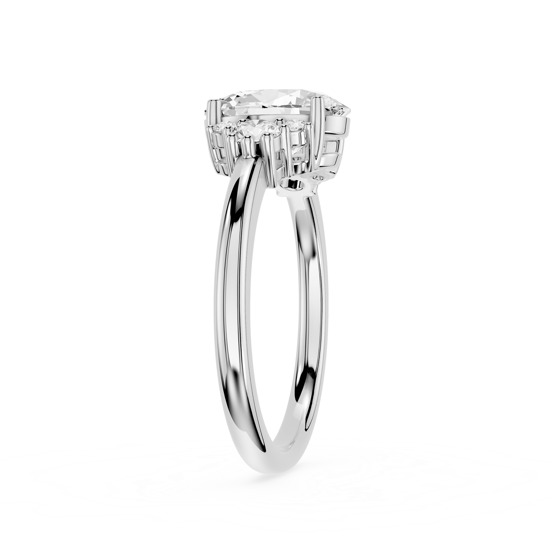 Oval Cluster Lab Grown Diamond Engagement Ring