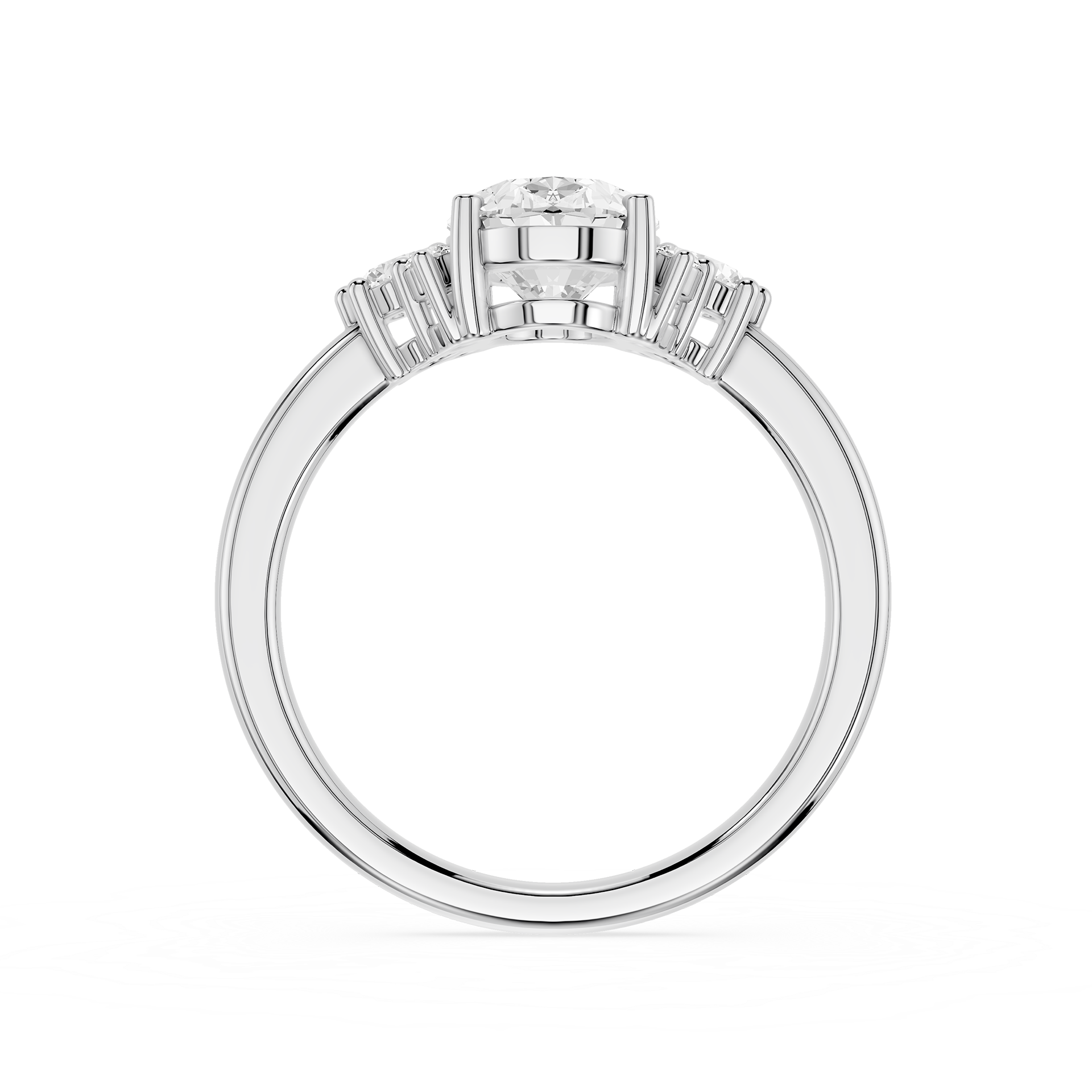 Oval Cluster Lab Grown Diamond Engagement Ring